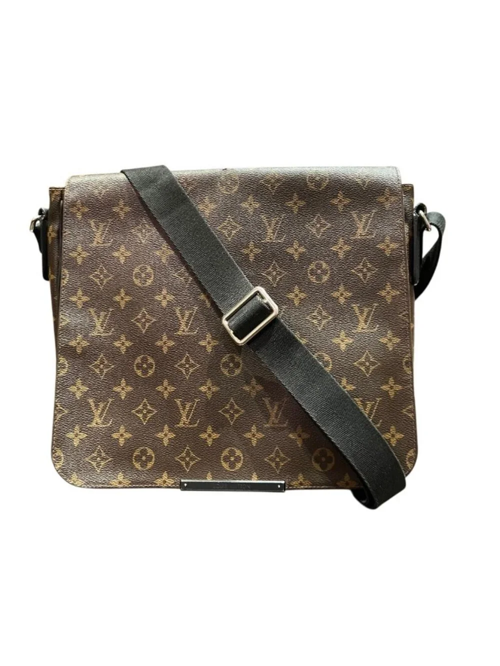 Louis Vuitton Division MM Monogram Macassar Shoulder Bag Canvas